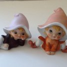 Vintage HOMCO Pixie Elf Figurines 5213 Set of 2