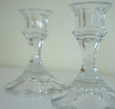 Crystal Candlestick Holders 24% Lead Crystal - Made In The U.S.A. - Set Of Two