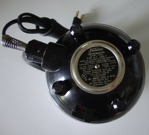 Vintage Sunbeam Coffee Master Electric Coffee Pot C30A Bottom Vessel