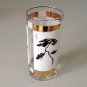 Vintage Mid-Century 22K Gold Black and White Bonsai Japanese Highball Bar Glass