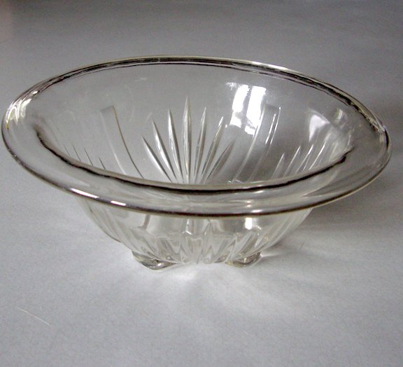 Vintage Federal Glass Clear Ribbed Mixing Bowl - Small