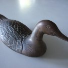 Vintage Taiwan Brass Duck Sculpture / Door Stop