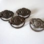 Antique Victorian 2 1/2" Stamped Brass Oval Bail Drawer Pull - Set of 4