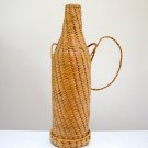 Vintage 1970s Natural Raffia Wine Bottle Carrier / Shoulder Strap