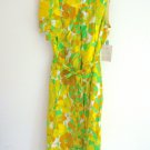 Vintage 1980s Silmona Woodcrest Fabrics Tropical Print Dress w/tags