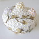 Vintage Schneeballen snowball Porcelain Dresser Jar w/ lid