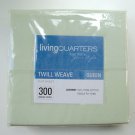 NOS LIVING QUARTERS Twill Weave Pima Cotton QUEEN FLAT Sheet Canary Green