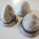 Set of 3 Oktoberfest Alpine Wool Felt Tyrolean Austrian Hat Volksmarching Pins