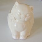 Vintage White Kitten / Cat Pottery Planter -  USA 388