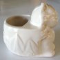 Vintage White Kitten / Cat Pottery Planter -  USA 388
