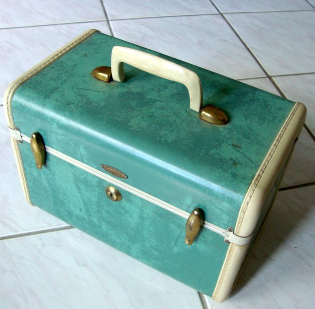 vintage blue marble samsonite luggage