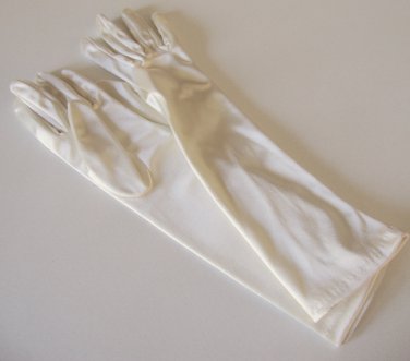 NWT Vintage Off White / Ecru Satin Gloves - Taiwan