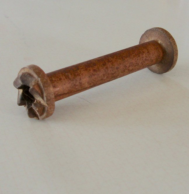 Antique Textile Bobbin WOOD Spools GEAR TOP