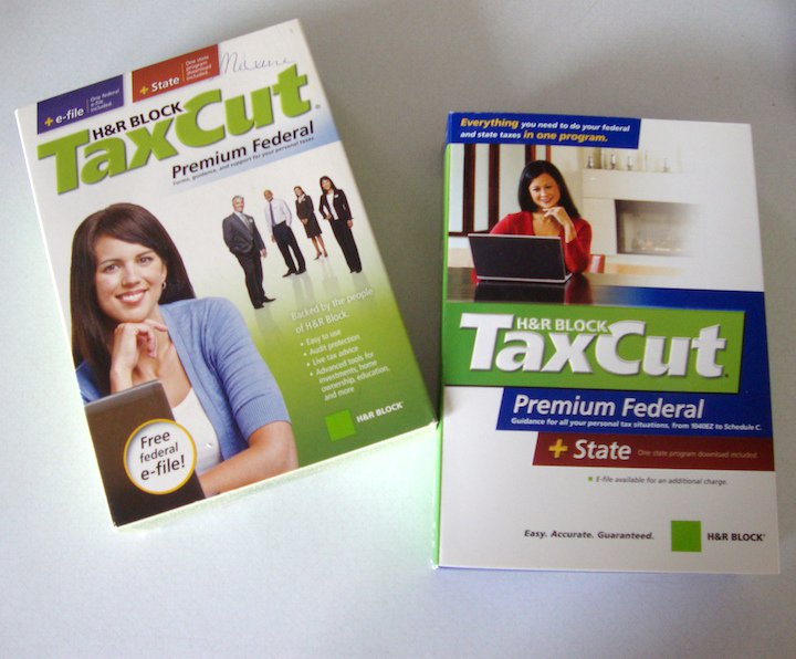 Vintage 2008, 2007 H&R Block TaxCut Federal / State Program - PC & MacOS