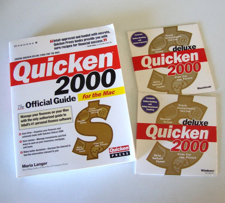 Vintage Quicken 2000 for Macintosh / Windows plus Official Guide
