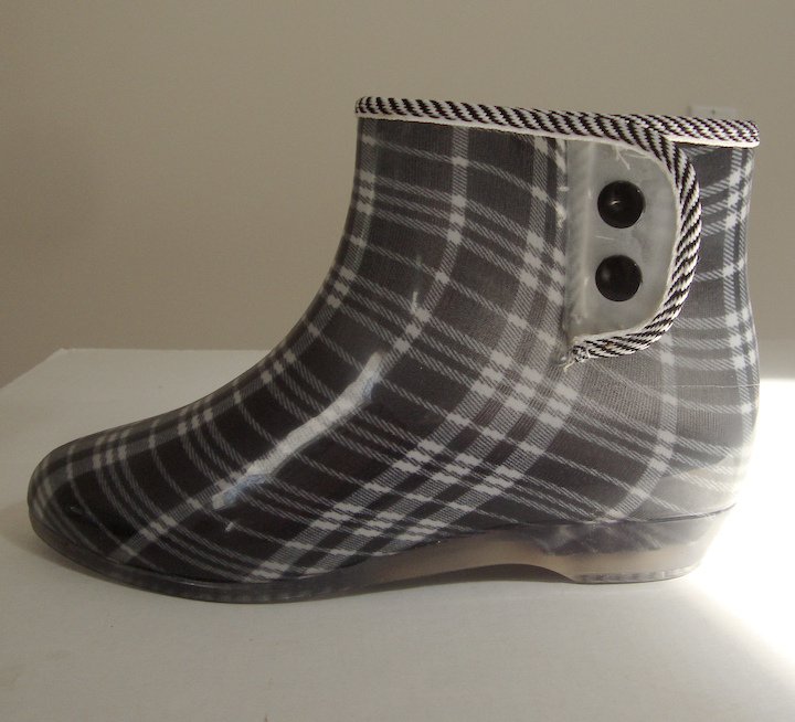 New Lemia Rubber Plaid Rain Boots Japan