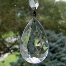 Vintage Glass Chandelier Oval Prisms Antique Lamp Parts - Set of 10