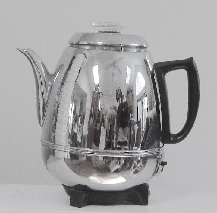 Vintage General Electric GE 33P30 Pot Belly Chrome Coffee Maker