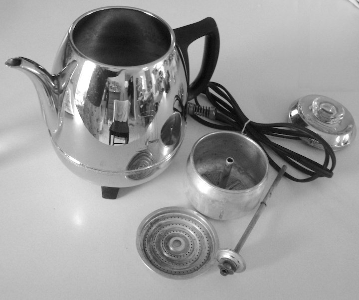 Vintage General Electric GE 33P30 Pot Belly Chrome Coffee Maker