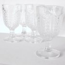 Vintage EAPG Clear Glass Fine Cut and Zippers Cordials Set of 4