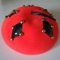 Vintage Mr. John Classic Red Wool w/ Black Mod Beret Hat
