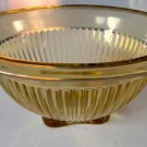 Vintage Hazel Atlas 1940's Ribbed Yellow Depression Glass 11" Mixing Bowl