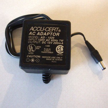 Accu-Cert AD-1520 AC Adaptor Power Supply
