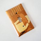 Vintage 1980s Painted Single Light Switch Plate Cover - Child climbing into bathtub