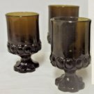 Vintage Tiffin Franciscan Madeira Smoke Water Glass Set of 3