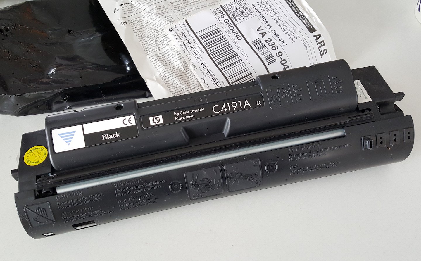 OEM Genuine HP C4191A Black Toner Cartridge - opened, appears unused.