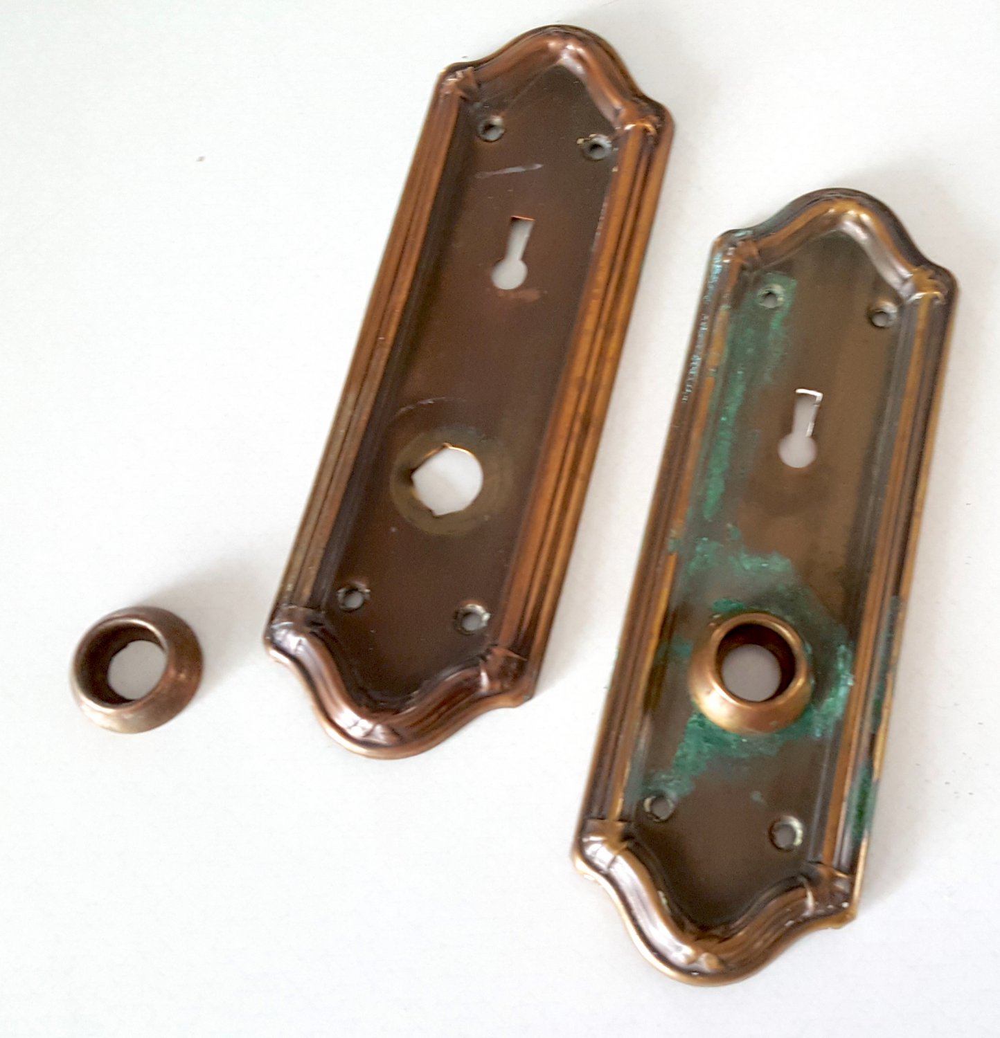 Antique Brass Keyhole Door Back Plate Set of 2