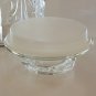 Vintage Imperial Glass Atterbury Scroll Clear Glass Hexagon Jar Canister with Lid
