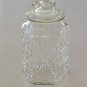 Vintage Imperial Glass Atterbury Scroll Clear Glass Hexagon Jar Canister with Lid