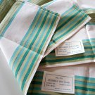 NOS 1960s Vintage Linen & Cotton Striped Tea Towel - Made in Romania Set of 2