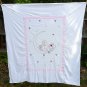 Vintage Hand Embroidered Children's Bed Coverlet / Bedspread 48" x 48"