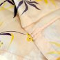 Vintage Fabric Shower Curtain - Brown & Yellow Swans Papyrus Design