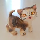 Vintage 1950s Cat Figurine Rhinestone Sparkle Eyes