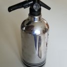 Vintage 1936 Soda King Soda Siphon Seltzer Water Bottle Black + Chrome