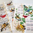 Vintage 1978 1983 Bird Calendar Tea Towel - Set of 2