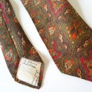 Vintage 1960s Liberty of London Green Paisley Silk Tie