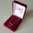 Vintage Petrocy Jewelers Open Heart Pendant Necklace - Satin / Polished Silver