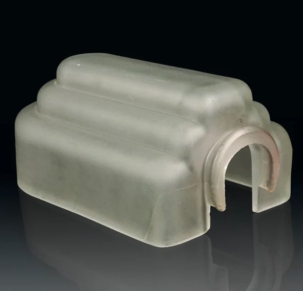 Frosted Glass Slip Shade for Art Deco Light Fixture