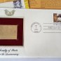 Vintage 1983 Treaty of Paris 22kt Gold Replica Stamp 1st Day Issue 200th Anniversary