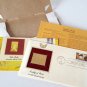 Vintage 1983 Treaty of Paris 22kt Gold Replica Stamp 1st Day Issue 200th Anniversary