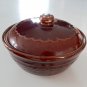 Vintage Marcrest Daisy Dot Brown 1 1/2 Quart Round Covered Casserole Dutch Oven