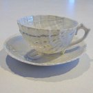 Vintage Lusterware Seashell Cup & Saucer Shell Shape - Set of 3 + Extra Saucers