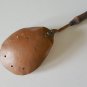 Antique Etched Copper / Wood Kitchen Spoon, Perforated Spoon & Scoop