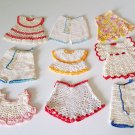 Vintage 1940s-50s Crochet Dress / Knickers Hot Pad Collection of 9