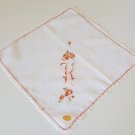 Vintage Berkshire Switzerland Handkerchief Floral Embroidered Monogram K  w/ Tag