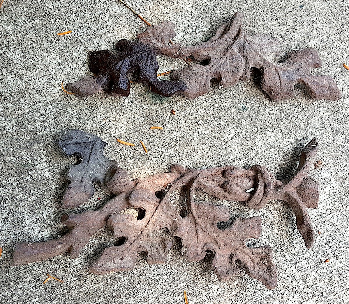 Antique Architectural Cast Iron Oak Leaves and Acorns Salvage